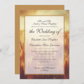 Golden Autumn Harvest Grasses Formal Wedding Einladung (Vorne/Hinten)