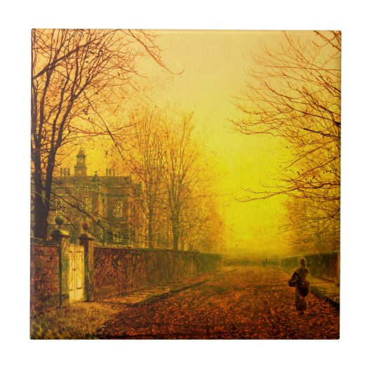 Golden Autumn John Atkinson Grimshaw Fliese (Vorderseite)
