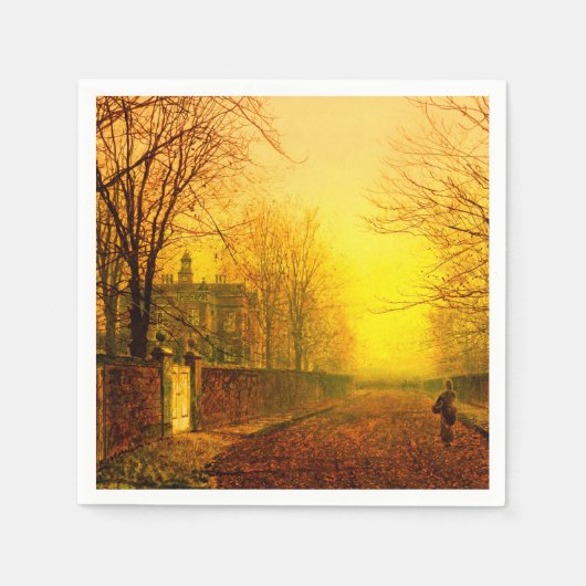 Golden Autumn John Atkinson Grimshaw Serviette (Vorderseite)