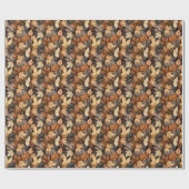 Golden Autumn Leaves Brown Fall Foliage Geschenkpapier (Flach)