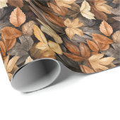 Golden Autumn Leaves Brown Fall Foliage Geschenkpapier (Rolleneckpunkt)