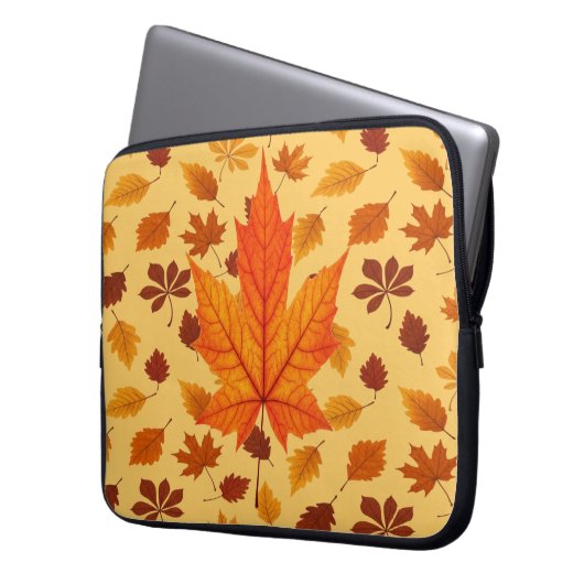 Golden Autumn Leaves Laptopschutzhülle (Vorderseite Links)