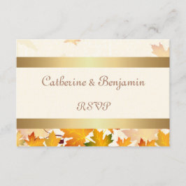 Golden Autumn Leaves Wedding RSVP