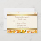 Golden Autumn Leaves Wedding RSVP Karte (Rückseite)