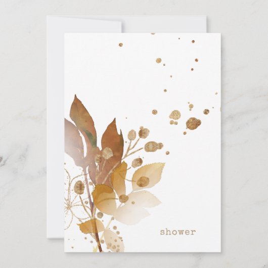 Golden Autumn Splash Brautparty ID655 Einladung (Rückseite)