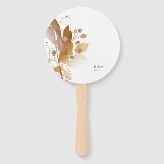 Golden Autumn Splash Wedding Party ID655 Fächer (Vorderseite)