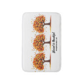 Golden Autumn Trees Happy Thanksgiving Greeting Badematte (Vorderseite Vertikal)
