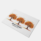 Golden Autumn Trees Happy Thanksgiving Greeting Fußmatte (Schrägansicht)