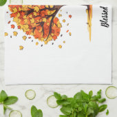 Golden Autumn Trees Happy Thanksgiving Greeting Geschirrtuch (Gefaltet)