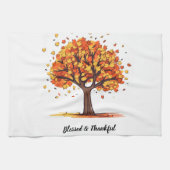 Golden Autumn Trees Happy Thanksgiving Greeting Geschirrtuch (Horizontal)