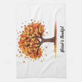 Golden Autumn Trees Happy Thanksgiving Greeting Geschirrtuch (Vertikal)