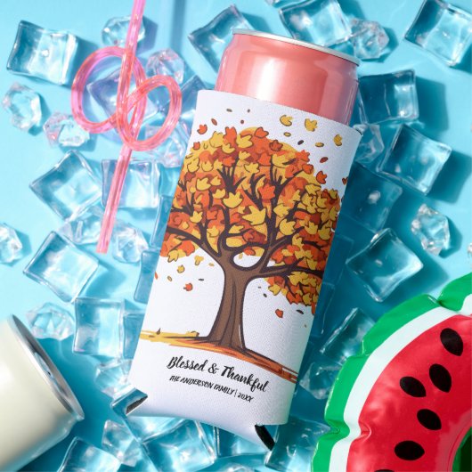 Golden Autumn Trees Happy Thanksgiving Greeting Selters Dosenkühler (In Situ Sommer)