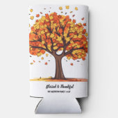 Golden Autumn Trees Happy Thanksgiving Greeting Selters Dosenkühler (Rückseite)