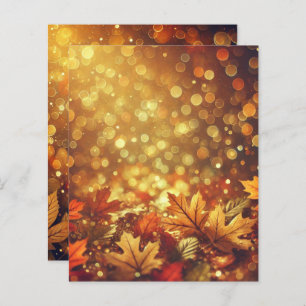 Golden Autumnal Blätter Bokeh Scrapbook