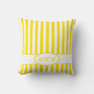 Golden Autumnal Streifen mit Monogramm Kissen