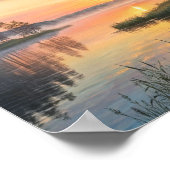 Golden Awakening: A Misty Morning Sunrise Over the Poster (Ecke)