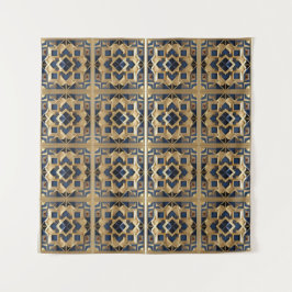 Golden Azure marokkanische geometrische Wand Art P Wandteppich