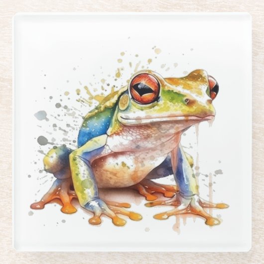 Golden Azure Tree Frog Glasuntersetzer (Vorderseite)