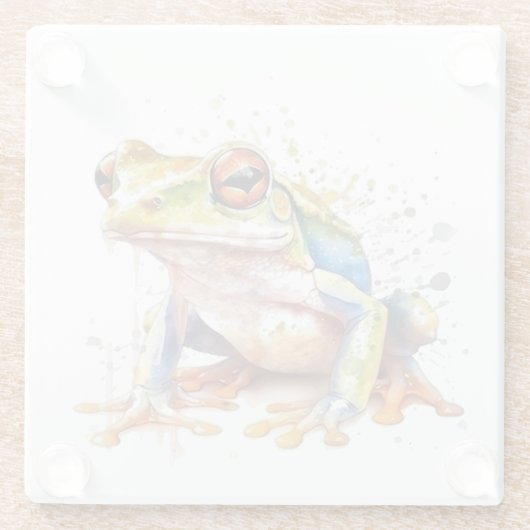 Golden Azure Tree Frog Glasuntersetzer (Rückseite)