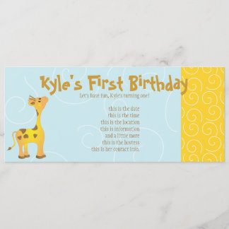 Golden Baby Giraffe Einladung