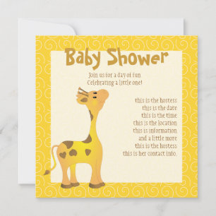 Golden Baby Giraffe Einladung