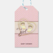 Golden Baby Girl Footprints und Hearts Baby Shoote Geschenkanhänger (Vorderseite)