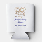 Golden baby Glitzer Bogen Royal Blue Babydusche Dosenkühler (Rückseite)