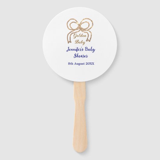 Golden baby Glitzer Bogen Royal Blue Babydusche Fächer (Vorderseite)