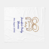 Golden baby Glitzer Bogen Royal Blue Babydusche Fleecedecke (Vorderseite (Horizontal))
