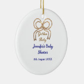 Golden baby Glitzer Bogen Royal Blue Babydusche Keramik Ornament (Rechts)