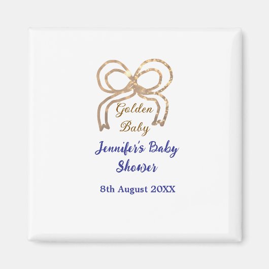 Golden baby Glitzer Bogen Royal Blue Babydusche Magnet (Vorne)