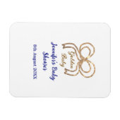 Golden baby Glitzer Bogen Royal Blue Babydusche Magnet (Horizontal)