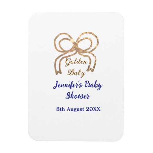 Golden baby Glitzer Bogen Royal Blue Babydusche Magnet (Vertikal)