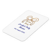 Golden baby Glitzer Bogen Royal Blue Babydusche Magnet (Linke Seite)