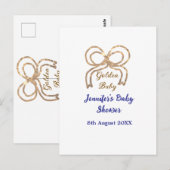Golden baby Glitzer Bogen Royal Blue Babydusche Postkarte (Vorne/Hinten)