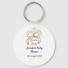 Golden baby Glitzer Bogen Royal Blue Babydusche Schlüsselanhänger