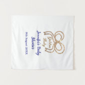 Golden baby Glitzer Bogen Royal Blue Babydusche Wandteppich (Vorderseite (Horizontal))