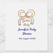 Golden baby Glitzer Bogen Royal Blue Babydusche Weinetikett (Einzelnes Label)