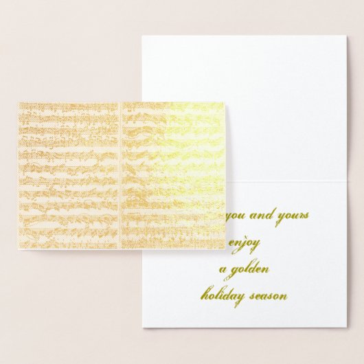 Golden Bach Chaconne Music Manuscript Folienkarte (Anzeige)