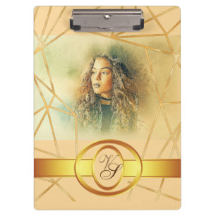 Golden Background Girl Fashion Moderne Elegante Klemmbrett