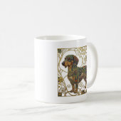 Golden Badger-Hound: Viennese Secession Dachshund Kaffeetasse (VorderseiteRechts)