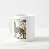 Golden Badger-Hound: Viennese Secession Dachshund Kaffeetasse (Vorderseite Links)