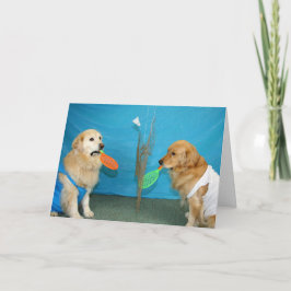 Golden Badminton Birthday Karte