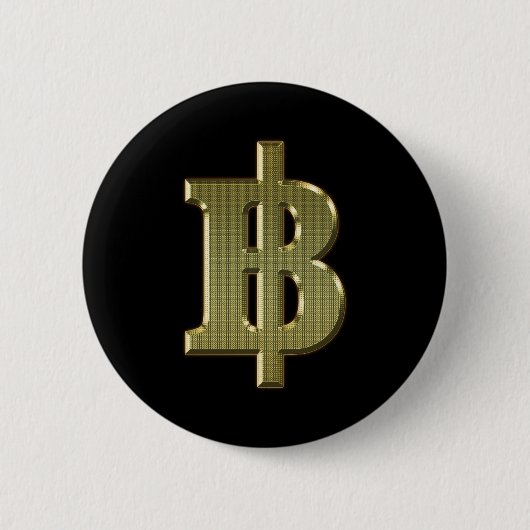 GOLDEN BAHT SIGN ฿ thailändischer ฿ Button (Vorderseite)