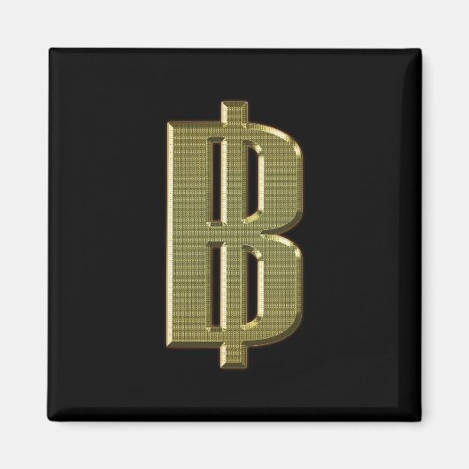 GOLDEN BAHT SIGN ฿ thailändischer ฿ Magnet (Vorne)