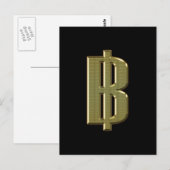 GOLDEN BAHT SIGN ฿ thailändischer ฿ Postkarte (Vorne/Hinten)