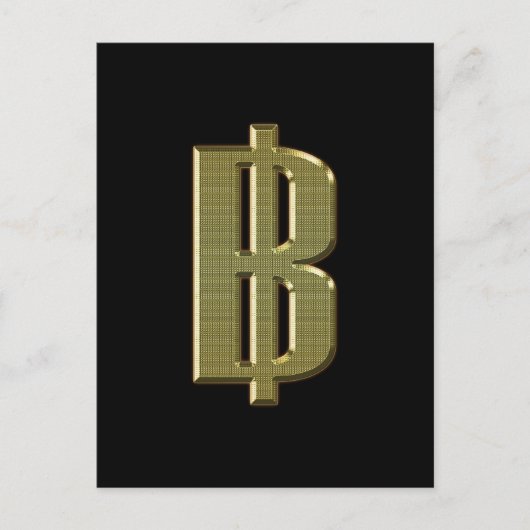 GOLDEN BAHT SIGN ฿ thailändischer ฿ Postkarte (Vorderseite)