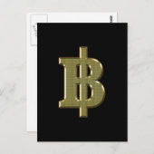 GOLDEN BAHT SIGN ฿ thailändischer ฿ Postkarte (Vorne/Hinten)