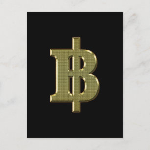 GOLDEN BAHT SIGN ฿ thailändischer ฿ Postkarte