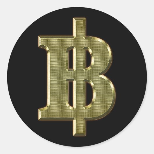 GOLDEN BAHT SIGN ฿ thailändischer ฿ Runder Aufkleber (Vorderseite)